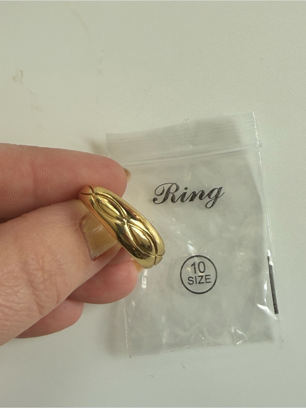 Chunky Gold Tone Women's Fashion Ring - Size 10